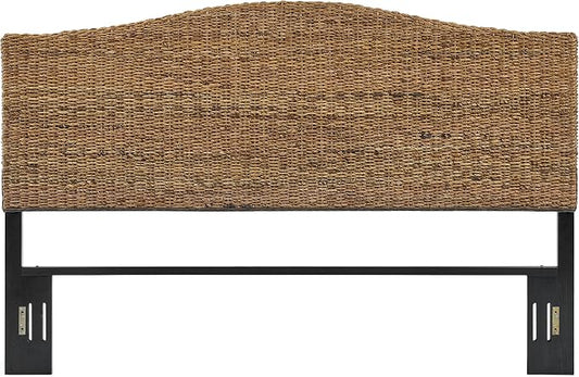 Crosley Furniture Serena Handwoven Natural Fiber Rattan Bed Headboard, Banana Leaf, King