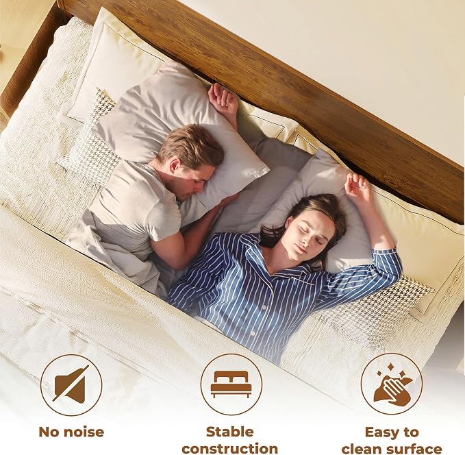 Acacia Haven Queen Bed Frame and Headboard, Platform Bed Frame Scandinavian Wood Bed Compatible with All Mattress Types, Wood Slats Support 800lbs Capacity, Quick & Easy Assembly, Walnut.