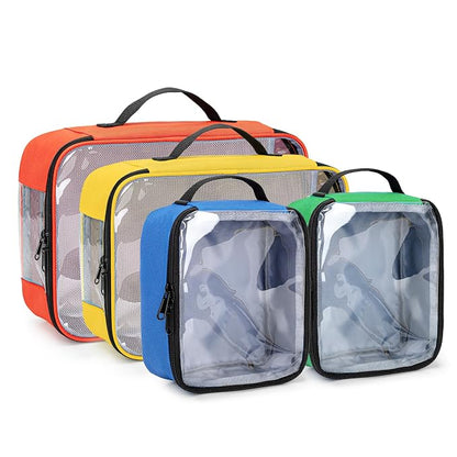 Rexmica 4-piece Toy Storage Organizer Bag, Travel Organizer Case for Building Blocks, Dolls, Crafts, Magnetic Building Tiles, Blocks Toy Storage Bag with Visible Top