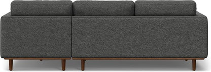 SIMPLIHOME Morrison Right Sectional Sofa in Woven-Blend Recycled Polyester Fabric, Charcoal Grey, 102-inches Wide, L-Shaped Couch with Right Chaise for the Living Room and Family Room