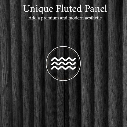 Brafab 67" Fluted Armoire Wardrobe Closet Set of 2 with Drawers and Doors, Wooden Wardrobe Cabinet with Adjustable Shelves, Modern Storage for Clothes, Coats for Bedroom,Black(2 pcs)