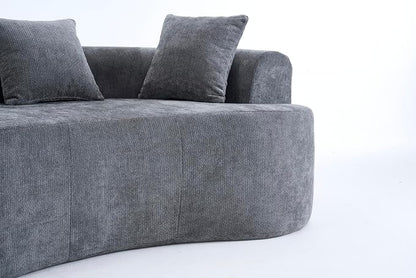 67" Cloud Curved Loveseat Sofa, Deep Seat Boneless Love Seat Couches with 3 Throw Pillows, Modern Chenille 2 Seater Compressed Floor Loveseat Sofa for Living Room Small Spaces, No Assembly | Breathable material