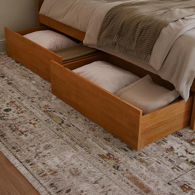 AFI Queen/King/Twin XL Under Bed Storage Drawers (Set of 2), Light Toffee
