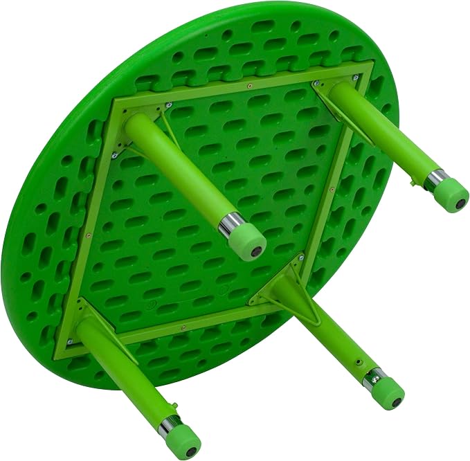 BizChair 33" Round Green Plastic Height Adjustable Activity Table