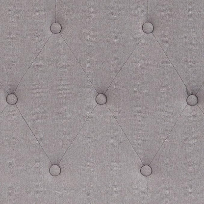 EMMA + OLIVER Arched Button Tufted Twin Size Headboard in Light Gray Fabric