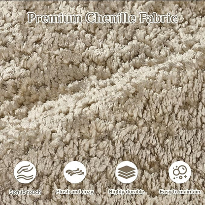113" Curved Sectional Sofa Modern Cream Cloud Couch Modular Sectional Couches for Living Room Boneless Cloud Sofa Boucle Loveseat Comfy Chenille Deep Seat with 4 Pillows, Light Brown