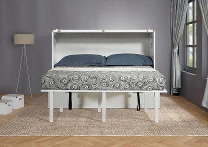 Mega Solutions Murphybedz Tuscany Murphy Cabinet Chest Bed with Charging Station 6 Inch (White, Queen)