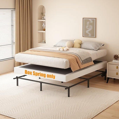 DORITRON 5 Inch Queen Size Box Spring, 3000lbs Heavy Duty Box Spring Queen Size Bed Base Metal Mattress Foundation, Easy Assembly, Noise Free