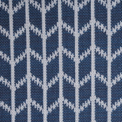 HomePop 18" Classic Square Storage Ottoman - Blue Chevron Print