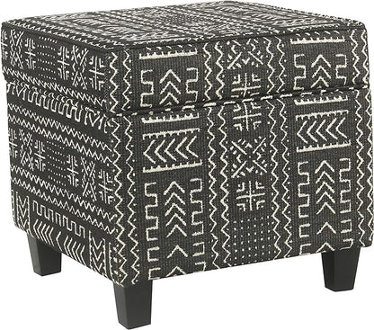 HomePop 18" Classic Square Storage Ottoman - Onyx