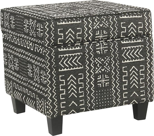 HomePop 18" Classic Square Storage Ottoman - Onyx