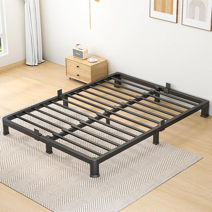 7 Inch King Bed Frame, Metal Platform Bed Frame with Round Corner Legs, 3500 lbs Heavy Duty Steel Slats Support, No Box Spring Needed, Noise Free, Easy Assembly, Black