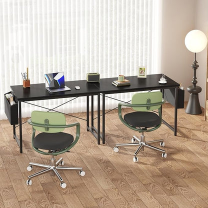 OLIXIS Computer Desk, 44 Inch Home Office Desks for Small Spaces, Writing Craft Study Gaming Table for Bedroom, Modern Computer Workstation with Storage Bag, Black