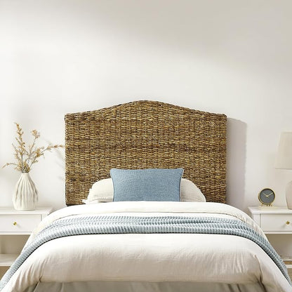 Crosley Furniture Serena Handwoven Natural Fiber Rattan Headboard for Twin Size Bed, Banana Leaf