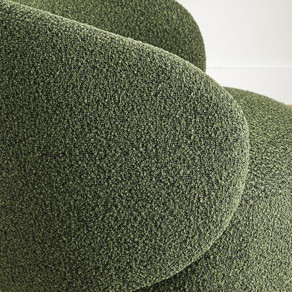 KISLOT Swivel Accent Chair Round Barrel Armchair Upholstered Performance Fabric for Living Room Bedroom Waitingroom,1 Box,Moss Green