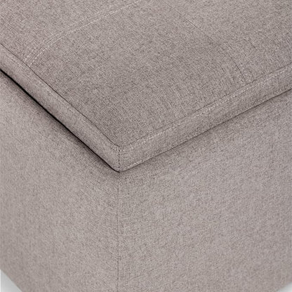 SIMPLIHOME Avalon Wide Contemporary Square Coffee Table Storage Ottoman, Cloud Grey, Table Ottoman
