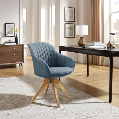 Art Leon Beech Wood Swivel Desk Chair for Home Office, No Wheels