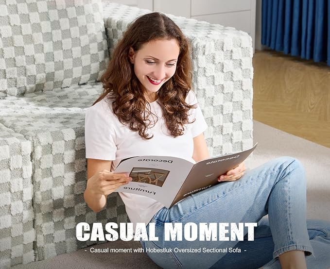 Modular Sectional Sofa 2 Seater Loveseat Modular Couch with Deep Seat Memory Foam Cloud Sofa Chair with Pillows Oversized Sectional Sofa for Living Room Bedroom (Plush GREYOLIVE, Loveseat)
