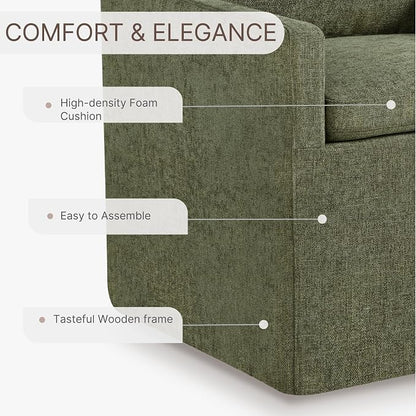 KISLOT Upholstered Dining Chairs Set of 2, Washable Cover Modren Deskchair with 4 Casters & Hidden Storage for Dining Room, Living Room, Home Office, Green, 2 Box