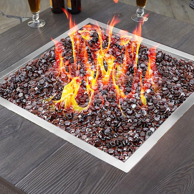 onlyfire Stainless Steel Square Fire Pit Flat Pan with Burner Ring Assembly, 24-Inch
