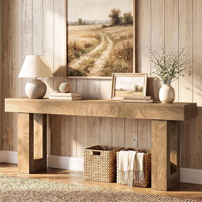 Tribesigns 78.74-Inch Extra Long Console Table | Wooden Rectangular Sofa Table Behind The Couch, Farmhouse Entryway Table for Entrance, Hallway, Living Room