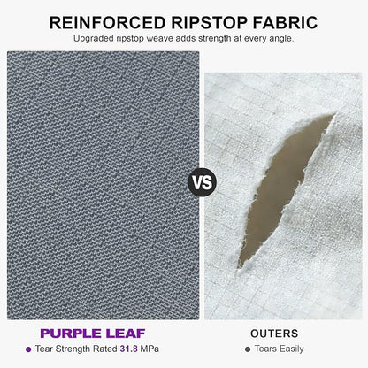 PURPLE LEAF Outdoor Dining Set with Waterproof Furniture Cover 9-Piece All-Weather Patio Set for 8 with Champagne Aluminum Table Rope Weave Chairs and Cushions, Champagne