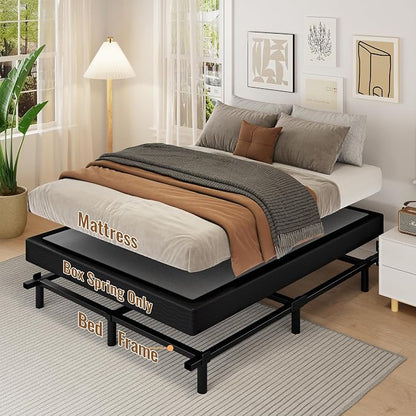 King Size 5 Inch Box Spring - Heavy Duty Metal Mattress Foundation (2500lbs Capacity), Noise-Free, Easy Assembly with Removable Fabric Cover