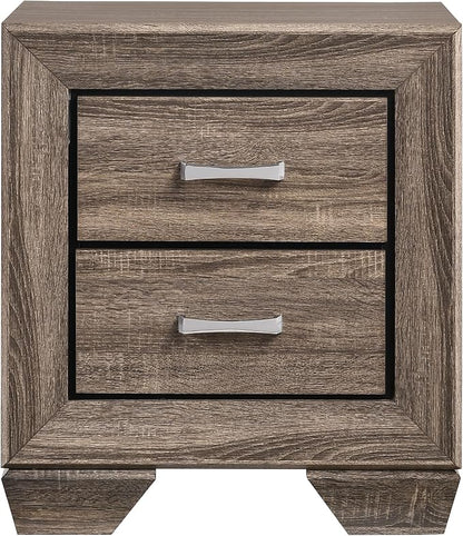 Coaster Home Furnishings Kauffman Transitional 5-Piece Bedroom Set Queen Size Panel Bed Frame 54-inch Headboard Washed Taupe 204191Q-S5