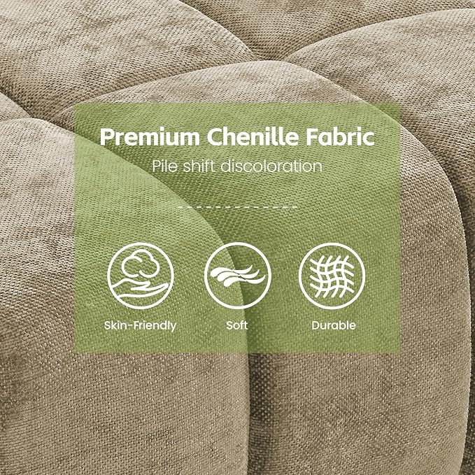 143" Oversized U Shaped Cloud Modular Sectional Sofa, Modern Chenille Upholstered 6 Seater Couch with 2 Removable Ottomans, Tufted Deep Seat & Wood Legs, Large Brown Sectional Couches for Living Room