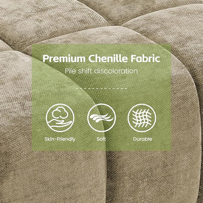 82" Loveseat Cloud Couch, Brown Chenille Modern Upholstered 2-Seater Sofa with Tufted Deep Seat & Wood Legs, Comfy Small Love Seat Couch for Living Room Apartment