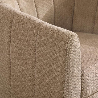 Swivel Barrel Chair, 360 Degree Round Swivel Accent Chair for Living Room, Mid Century Modern Upholstered Accent Chair,Comfy Tufted Sofa Armchairs for Bedroom,Nursery,Chenille,Taupe