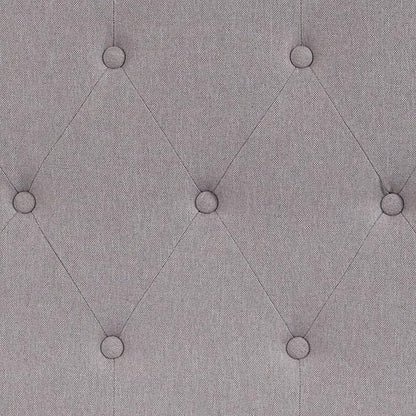 EMMA + OLIVER Arched Button Tufted Full Size Headboard in Light Gray Fabric