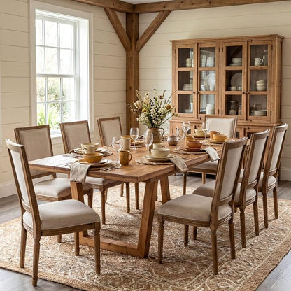 chairus 55"-71" Extendable Reclaimed Wood Dining Table with Butterfly Leaf | Hidden Butterfly Leaf Extends from 55" to 71", Reclaimed Pine Table, Seats 4-8, Sturdy U-shaped Wood Legs, Farmhouse Style