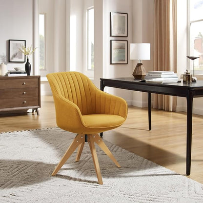 Art Leon Beech Wood Swivel Desk Chair for Home Office, No Wheels
