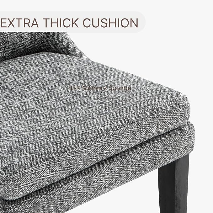 KISLOT Upholstered Dining Chairs Modern Sidechair Performance Fabric High Back Armlesschair for Diningroom Kitchen,Dark Grey,Set of 2(1 Box)