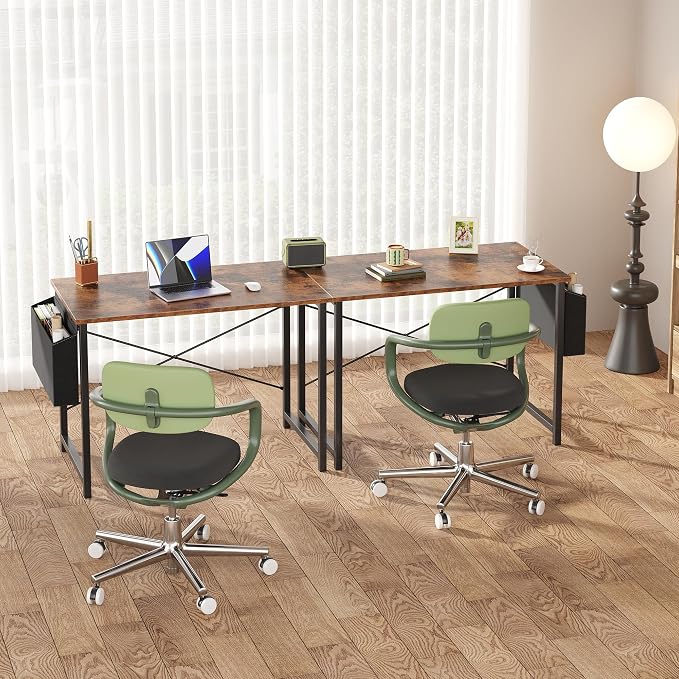 OLIXIS Small Computer Desk, 40 Inch Home Office Desks, Writing Study Craft Work Gaming Table, Computer Workstation for Bedroom Small Spaces with Storage Bag, Rustic Brown