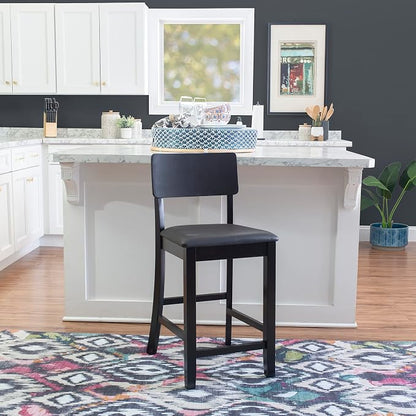 Linon Home Dcor Linon Torino Contemporary Counter Stool, 17"w x 20"d x 37"h, Black