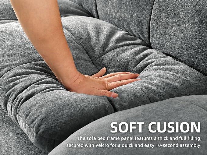 YITAHOME Convertible Futon Sofa Bed, 70" Folding Futon Set for Living Room Home Office Aprtment, Modern Futon Couch with Adjustable Backrest & Armrests, Recliner Lounge, Loveseat Sofa