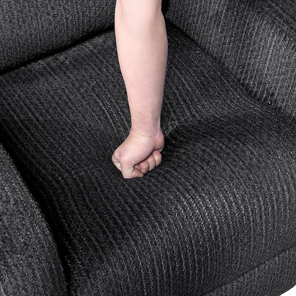 Lexicon Manual Reclining Loveseat, Textured Microfiber Loveseat Recliner, Wall Hugger, Track Arms, Magazine Pockets, Manual Dual Recliners for Living Room/Office/Apartment, Easy Assembly, Dark Gray