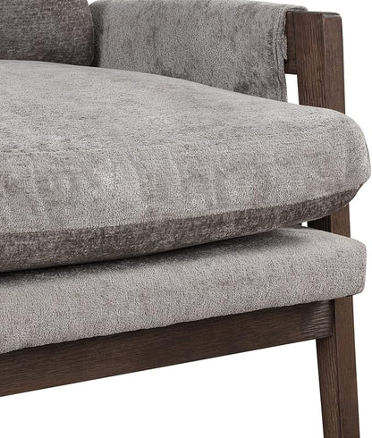 Roundhill Furniture Kelly Mid-Century Modern Accent Armchair, Gray