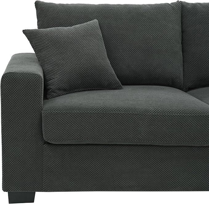 Ball & Cast 69" Loveseat Sofa, Modern Love Seat Couches for Living Room,Upholstered 2 Seater Small Couch with Throw Pillows for Bedroom,Apartment,Office,Easy Assembly,Dark Grey