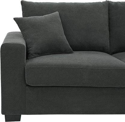 Ball & Cast 69" Loveseat Sofa, Modern Love Seat Couches for Living Room,Upholstered 2 Seater Small Couch with Throw Pillows for Bedroom,Apartment,Office,Easy Assembly,Dark Grey
