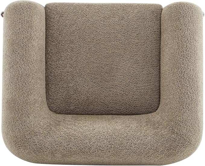 Christopher Knight Home Holly Modern Boucle Fabric Upholstered Club Chair for Living Room, Home Office, Apartment, Relaxing Chair with Removable Cushion and Birch Wood Legs, Light Brown