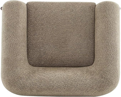 Christopher Knight Home Holly Modern Boucle Fabric Upholstered Club Chair for Living Room, Home Office, Apartment, Relaxing Chair with Removable Cushion and Birch Wood Legs, Light Brown
