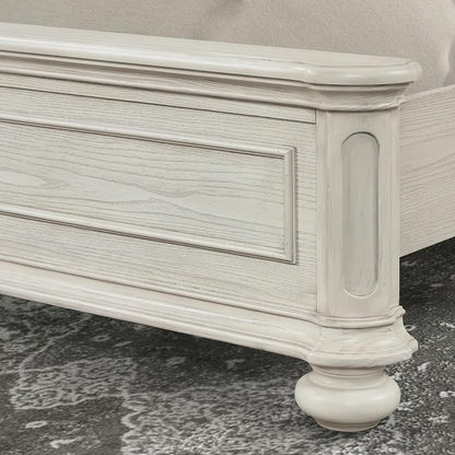 Roundhill Furniture Nelson French Traditional 5-Piece Bedroom Set, Antique White, Queen