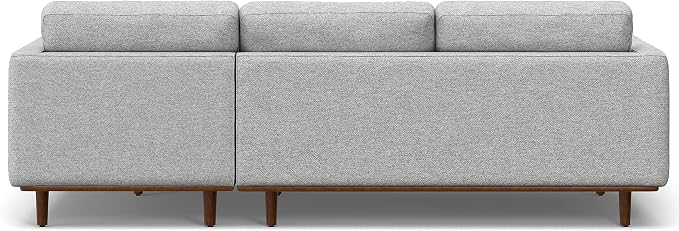 SIMPLIHOME Morrison Right Sectional Sofa in Woven-Blend Recycled Polyester Fabric, Mist Grey, 102-inches Wide, L-Shaped Couch with Right Chaise for the Living Room and Family Room