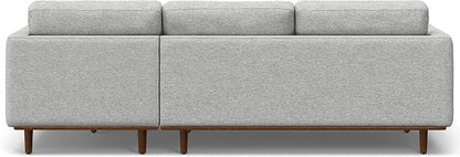 SIMPLIHOME Morrison Right Sectional Sofa in Woven-Blend Recycled Polyester Fabric, Mist Grey, 102-inches Wide, L-Shaped Couch with Right Chaise for the Living Room and Family Room