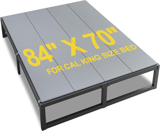 Lutown-Teen Bunkie Board California King Under Mattress High-Density Polymer Cal King Bunkie Board Anti-Sag, Breathable, Moisture Resistant, Noise Minimizing, Gray
