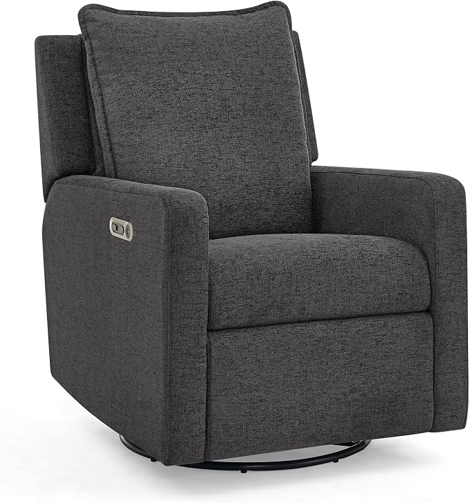 babyGap Harlowe Power Recliner with USB-A and Type-C Ports by Delta Children - Greenguard Gold Certified – Stain-Resistant Performance Fabric is Oeko-TEX Standard 100 Certified, Charcoal