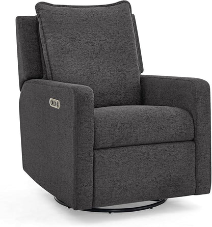 babyGap Harlowe Power Recliner with USB-A and Type-C Ports by Delta Children - Greenguard Gold Certified – Stain-Resistant Performance Fabric is Oeko-TEX Standard 100 Certified, Charcoal